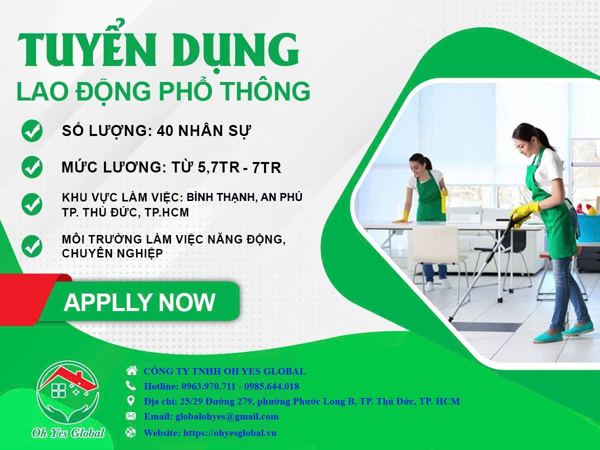 Cần tuyển 50 lao động phổ thông